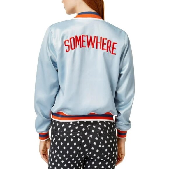LIKE NEW Ban.Do SOMEWHERE Blue Striped Bomber Jacket – Size SMALL - Picture 1 of 4